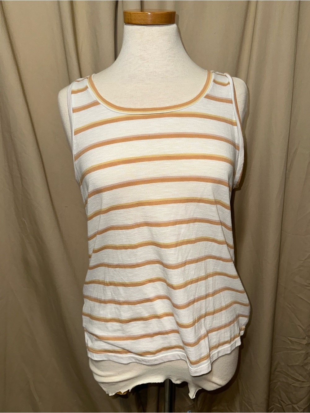 Patagonia Striped Tank Top Women’s M White Orange Yellow Casual Outdoor